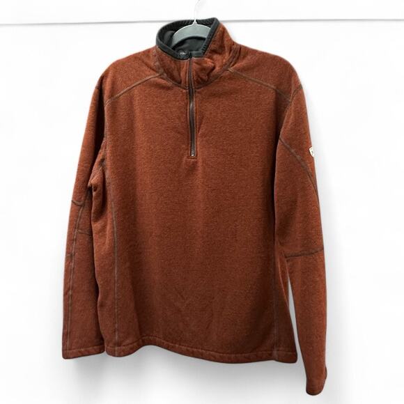 KÜHL Revel 1/4 Zip Fleece Pullover Men’s Rust Lava 1/4 Zip Sweater XL - Picture 1 of 9